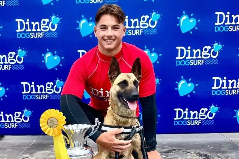 Marcos y Hera, campeones en el IV Europeo de Surf Canino de Suances