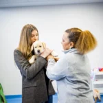 Infanta Sofía con cachorro de la ONCE