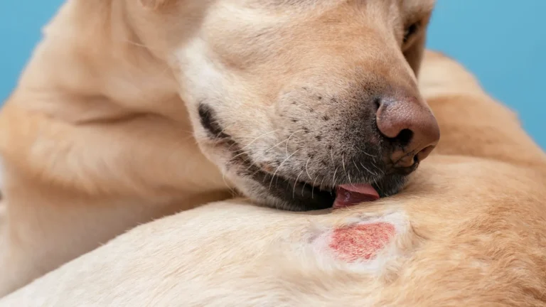 Perro con problema dermatológico