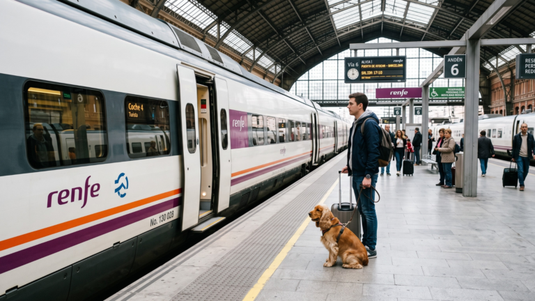 Perro viaja en RENFE