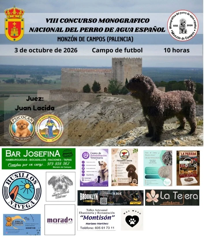 VIII Concurso Monográfico Nacional del Perro de Agua Español 2026 en Palencia